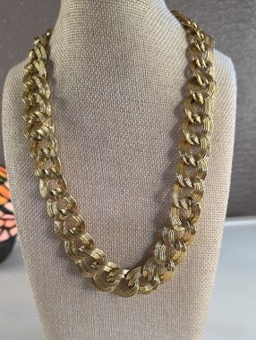 Vintage Chunky Double Curb Chainlink Necklace